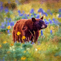Bear in Wildflowers BIL